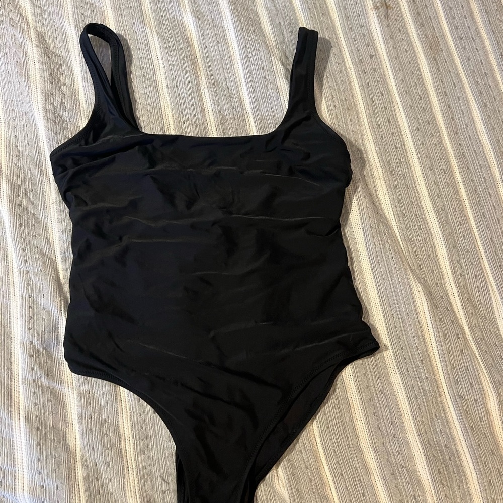 H&M black one-piece swim suit with low scooped back- Size M